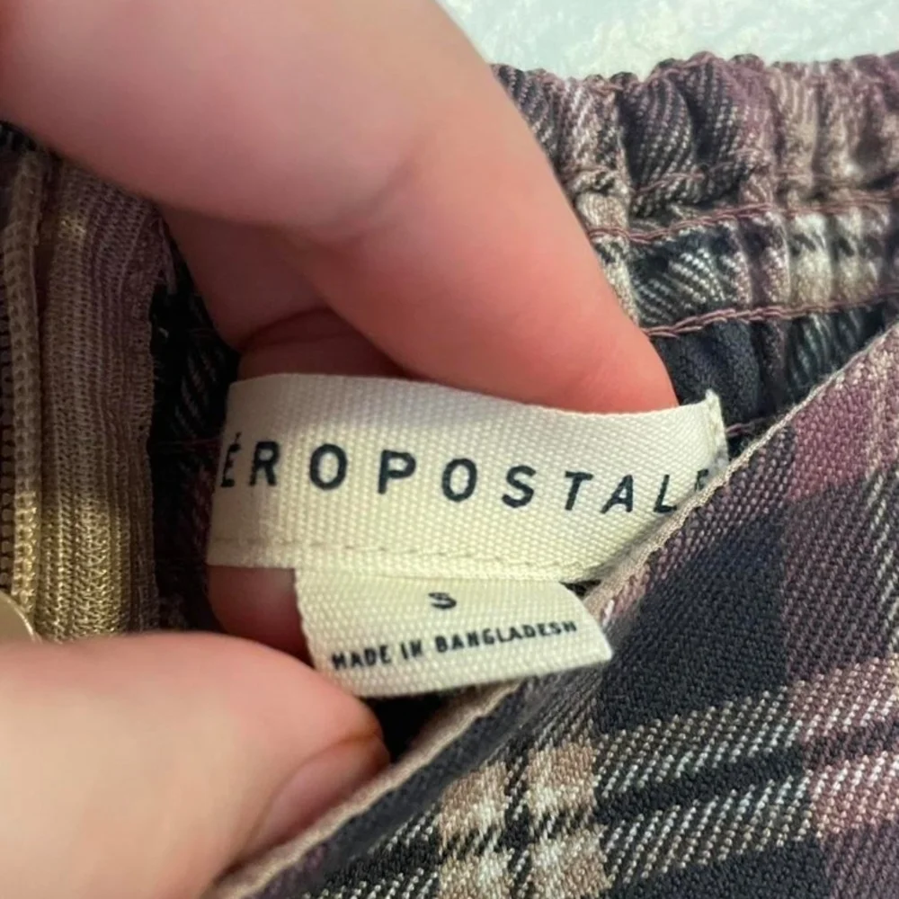 Pre-owned Aeropostale Brown Plaid Garment - Picture 4 of 4